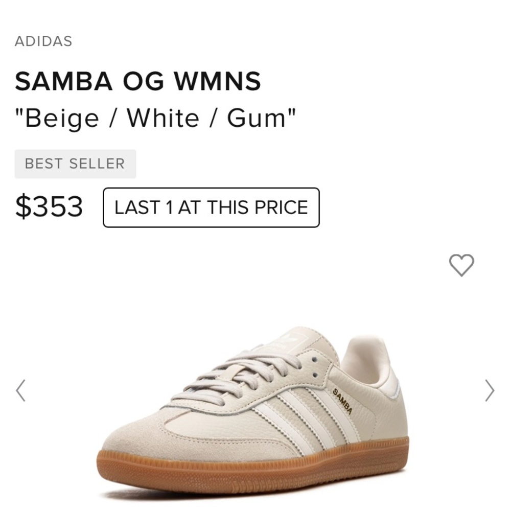 adidas Originals Samba OG WMNS Beige White Gum